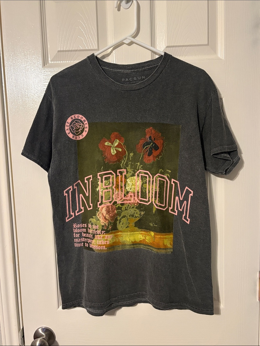 PacSun Black 'In Bloom' Floral Graphic Tee
